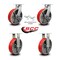 Service Caster 10'' Heavy Duty Red Poly on Metal Caster Set 2 Swivel Lock/Brake 2 Rigid, 4PK CRAN-KP92S1030-PUR-RS-SLB-BSL-2-R-2 - alternate 2